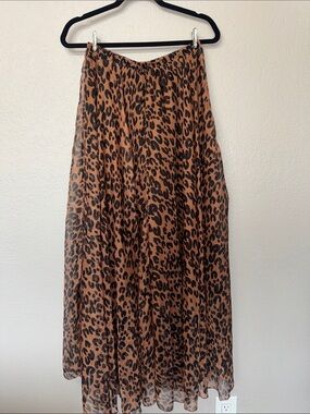 Chicwish Leopard Print Maxi Skirt - Brown & Black